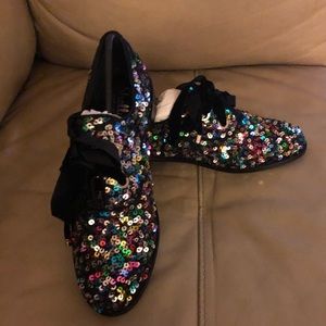 Brand New! Multicolored Sequined Oxfords!